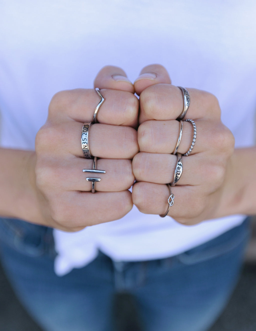 Elevated Faith Double Bar Ring — side view