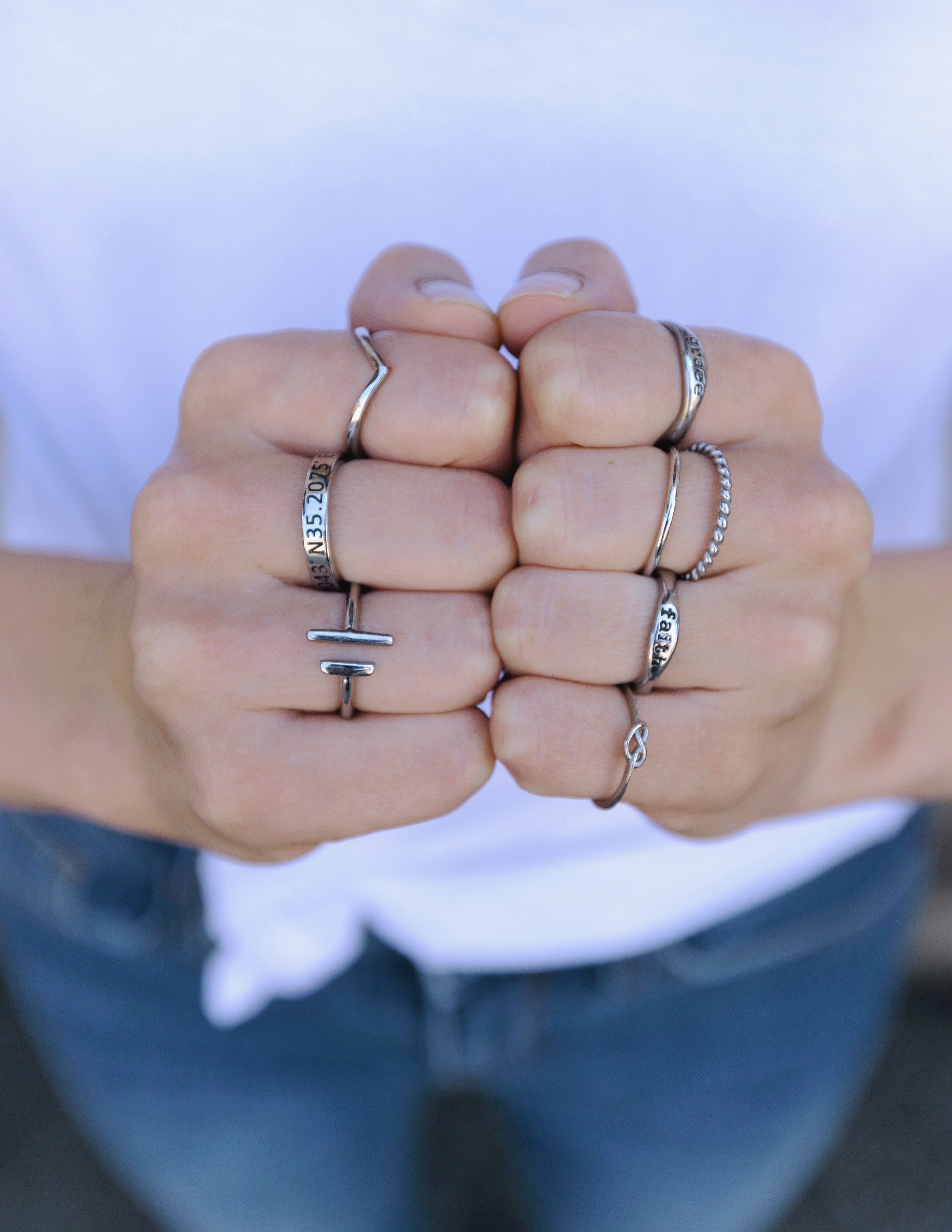 Elevated Faith Double Bar Ring — side view