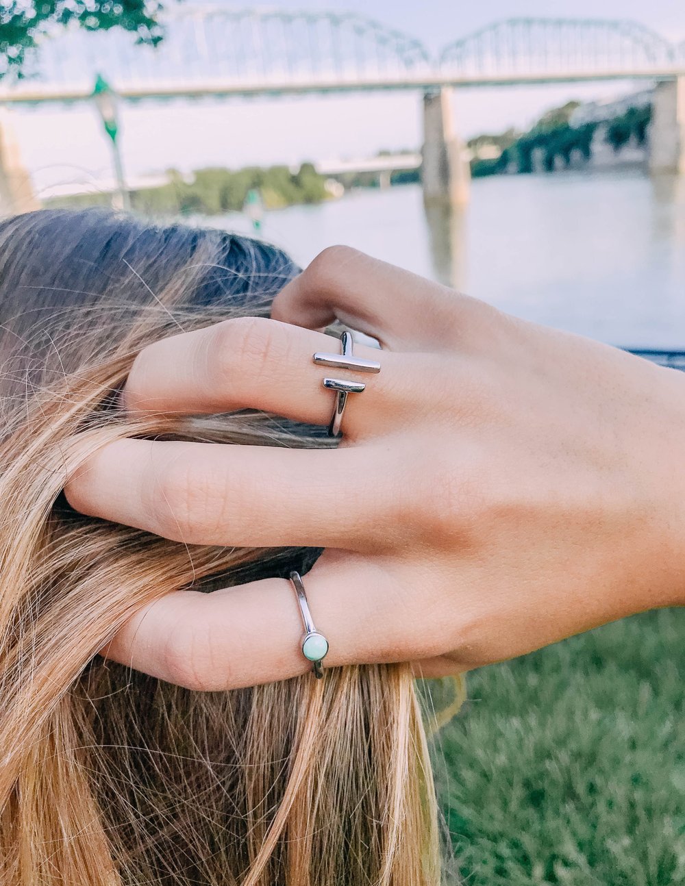 Elevated Faith Double Bar Ring — lifestyle context