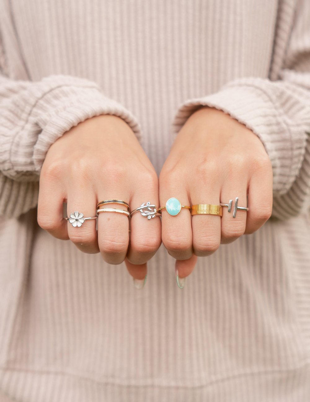 Elevated Faith Double Bar Ring — detail close-up