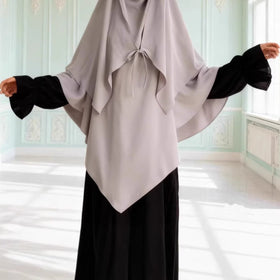 Double Layer Tie-Front Khimar(MK033)