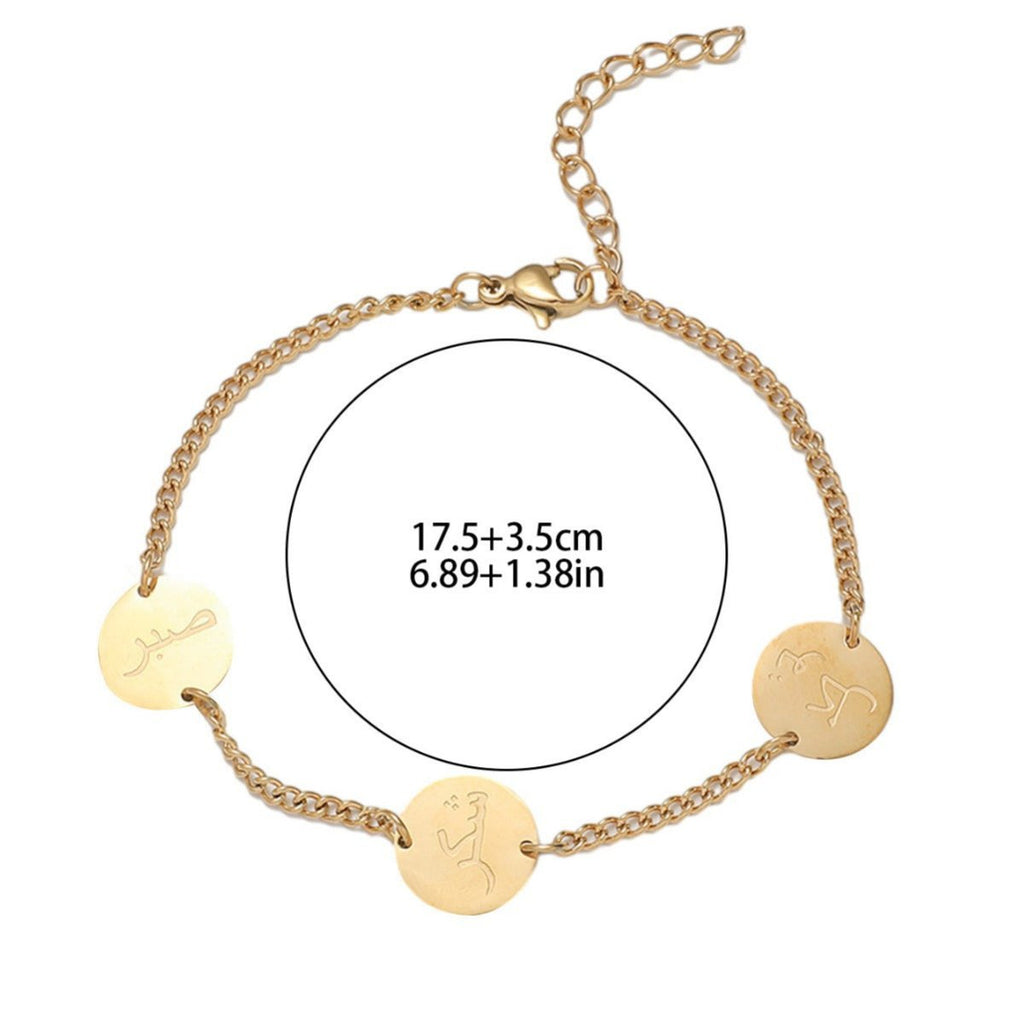 Mariam's Collection Double-sided titanium steel bracelet (MAC221)(WITH GIFT BOX) — Mariam's Collection branding close-up