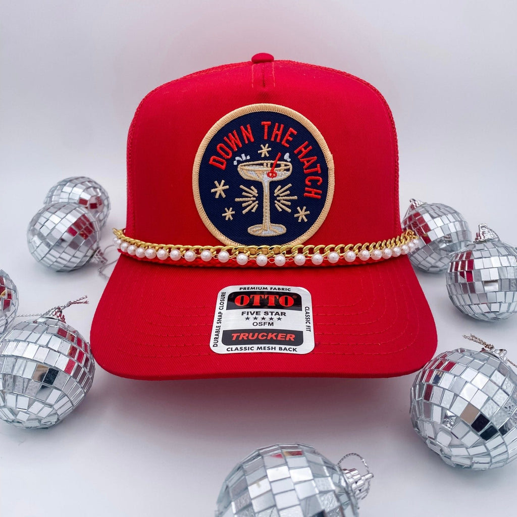 Coco & Rho Down The Hatch Red- Trucker Hat — main product shot