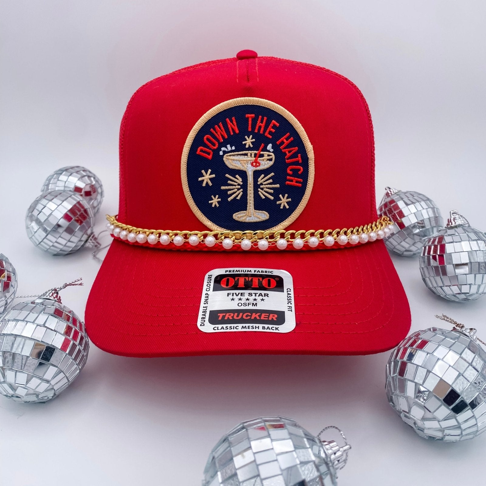 Coco & Rho Down The Hatch Red- Trucker Hat — main product shot