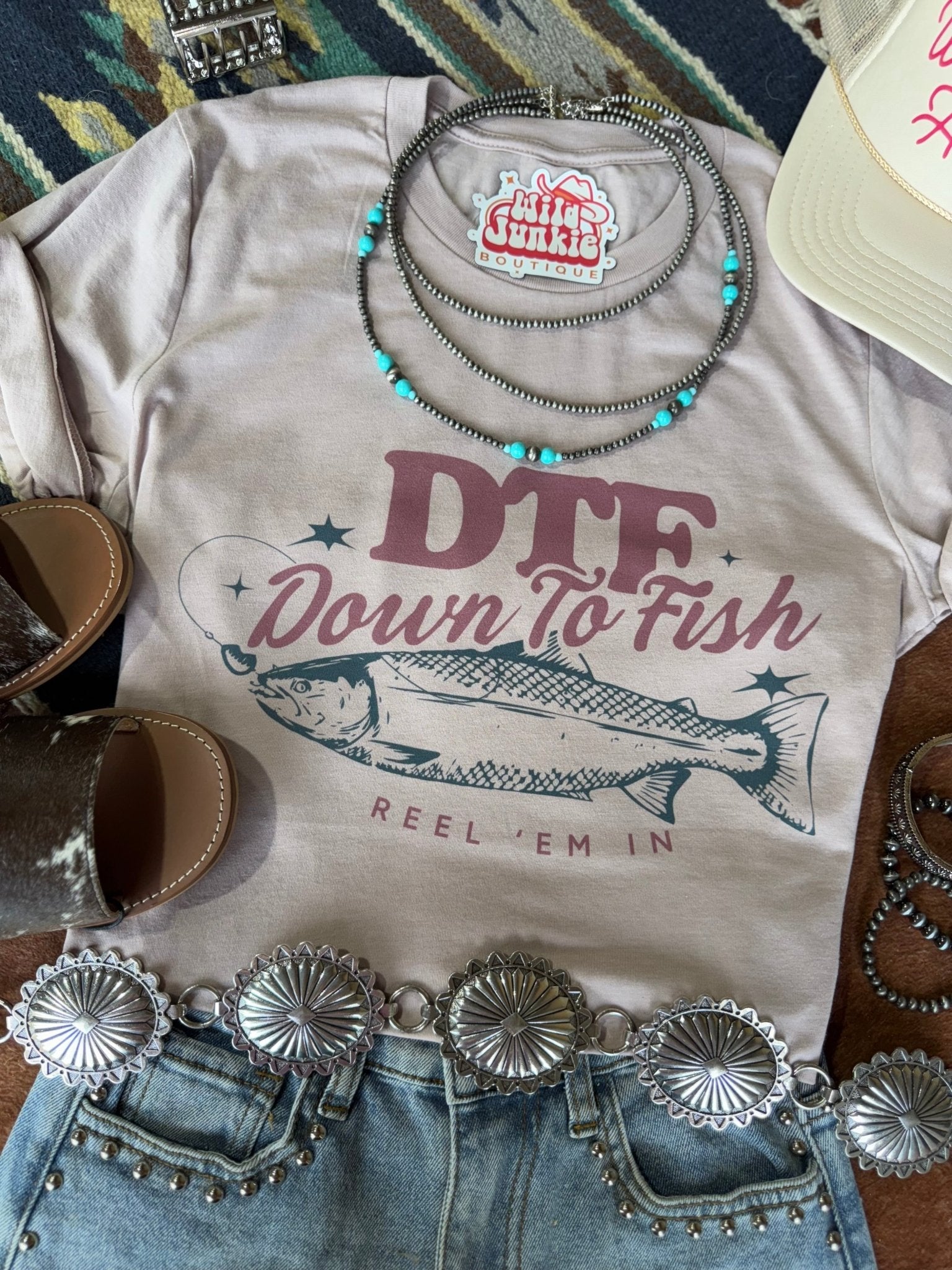 Wild Junkie Down To Fish Graphic Tee — construction detail