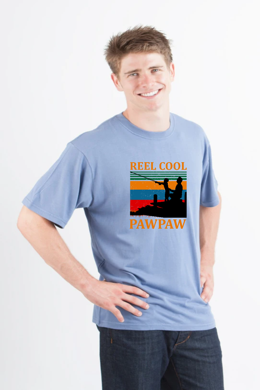Spun Bamboo Real Cool Pawpaw Men's Bamboo Viscose/Organic Cotton Short Sleeve Printed T-Shirt — detail close-up