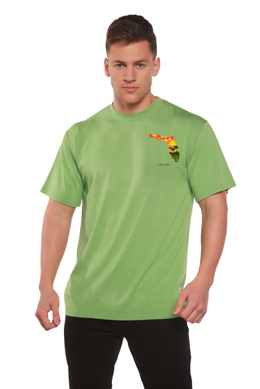 Spun Bamboo Florida Men's Bamboo Short Sleeve Graphic T-Shirt — in-use photo