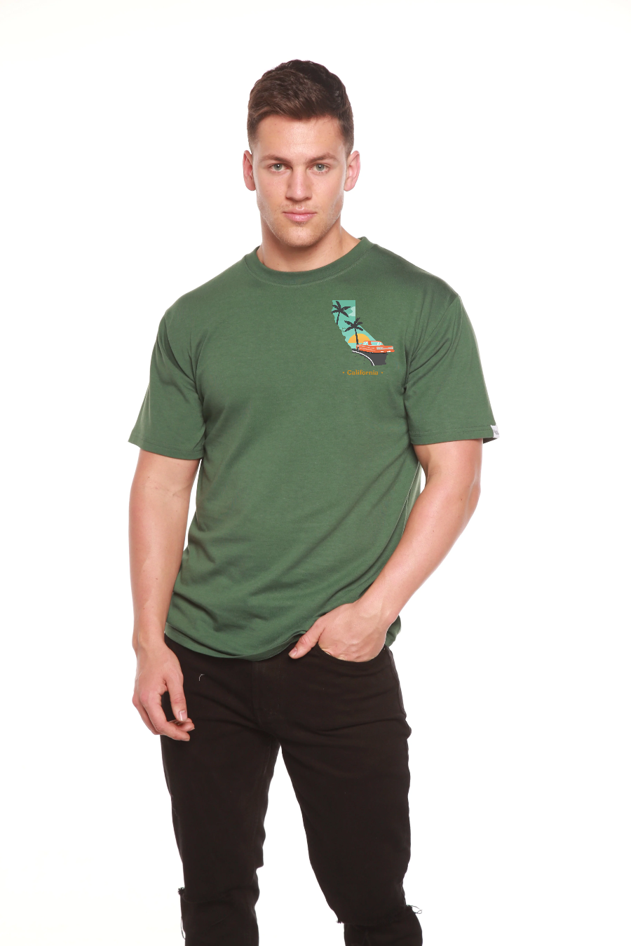 Spun Bamboo California Men's Bamboo Short Sleeve Graphic T-Shirt — main product shot