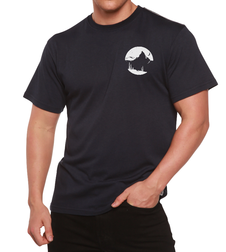 Spun Bamboo Explore More Men's Bamboo Viscose/Organic Cotton Printed T-Shirt — side view