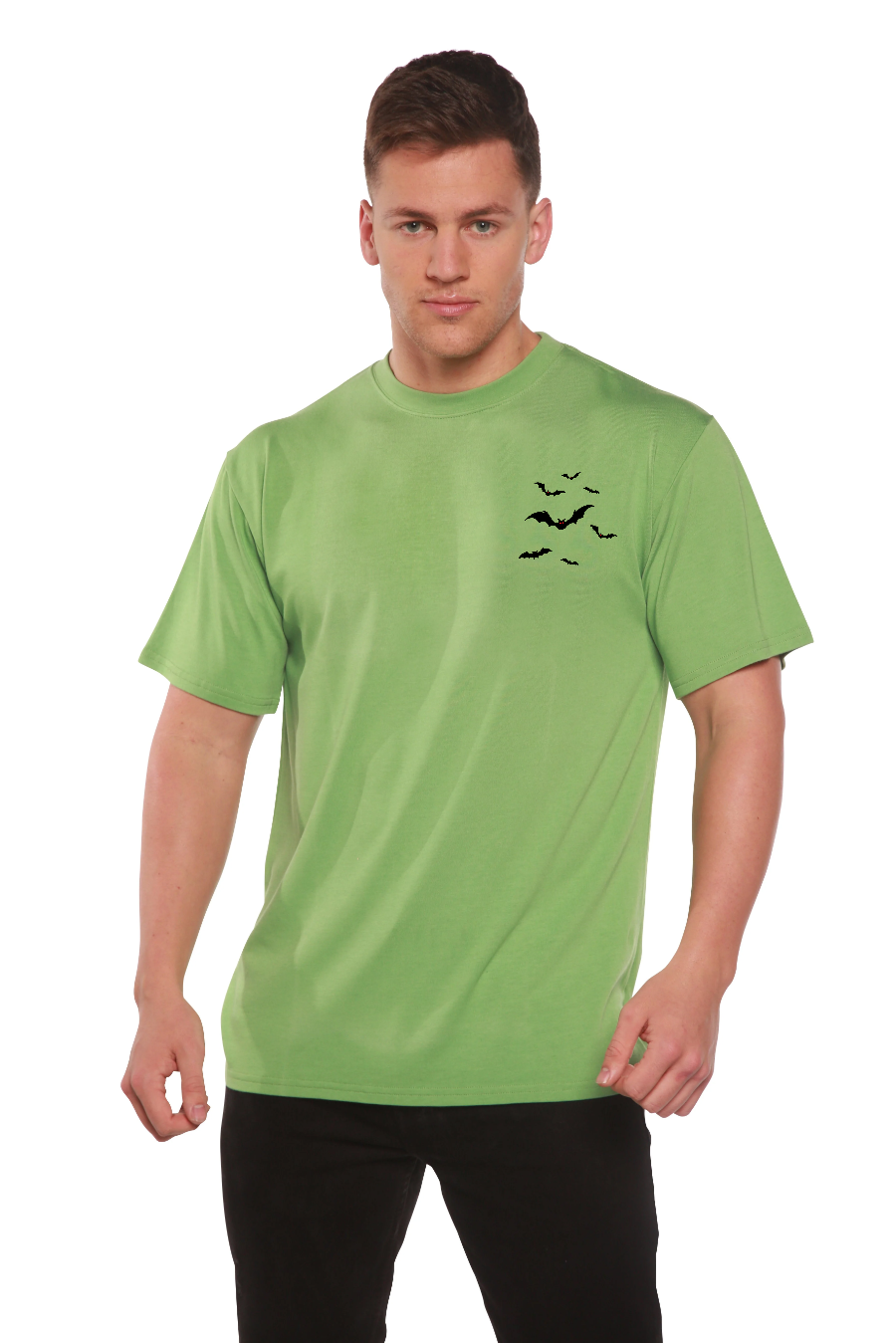Spun Bamboo Halloween Bats Bamboo Viscose/Organic Cotton Short Sleeve Printed T-Shirt — back view