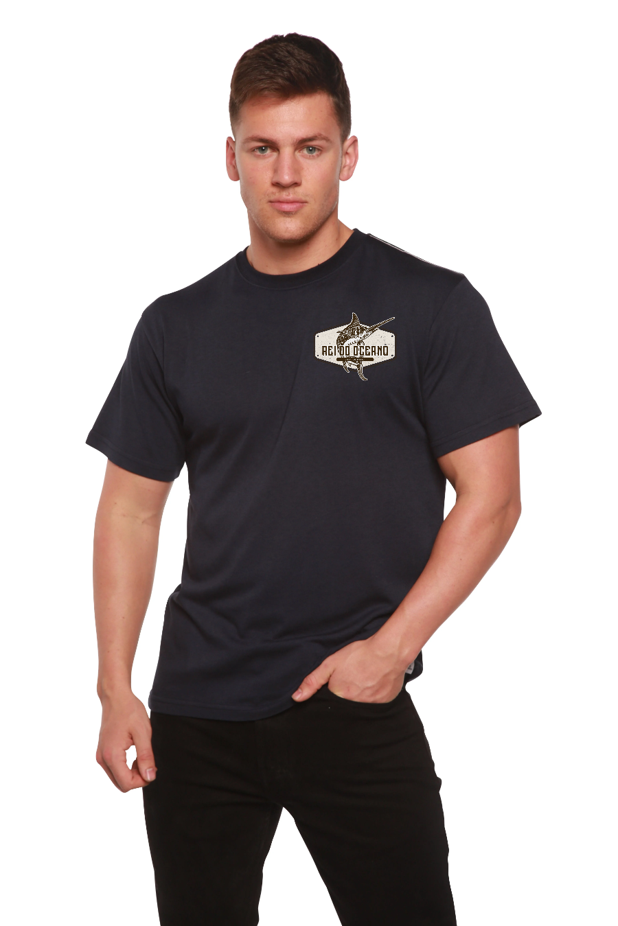 Spun Bamboo Rei do Oceano Men's Bamboo Short Sleeve Graphic T-Shirt — main product shot