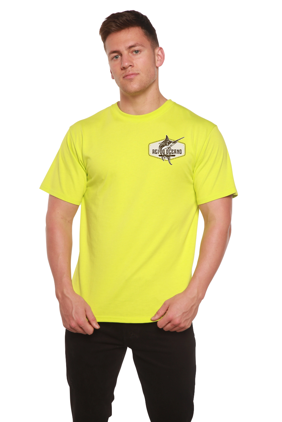 Spun Bamboo Rei do Oceano Men's Bamboo Short Sleeve Graphic T-Shirt — back view