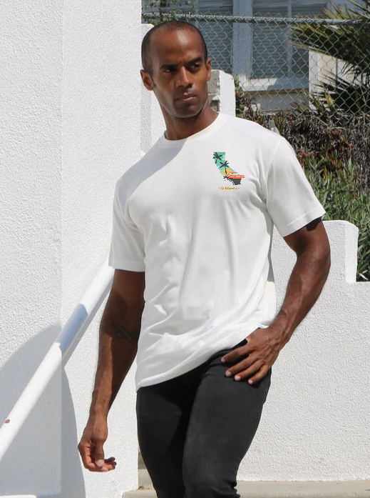 Spun Bamboo California Men's Bamboo Short Sleeve Graphic T-Shirt — side view