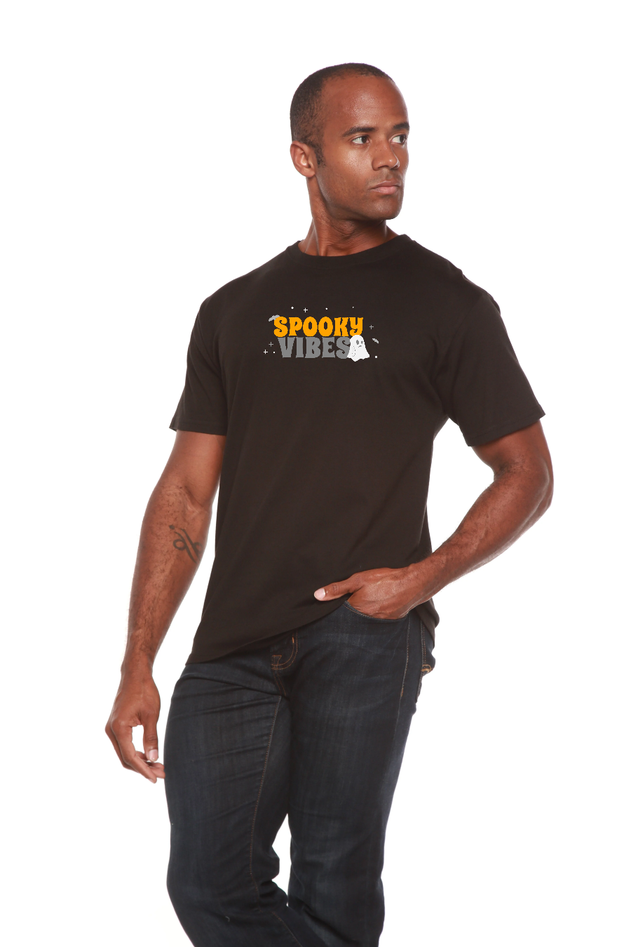 Spun Bamboo Spooky Vibes Bamboo Viscose/Organic Cotton Short Sleeve Printed T-Shirt — lifestyle context