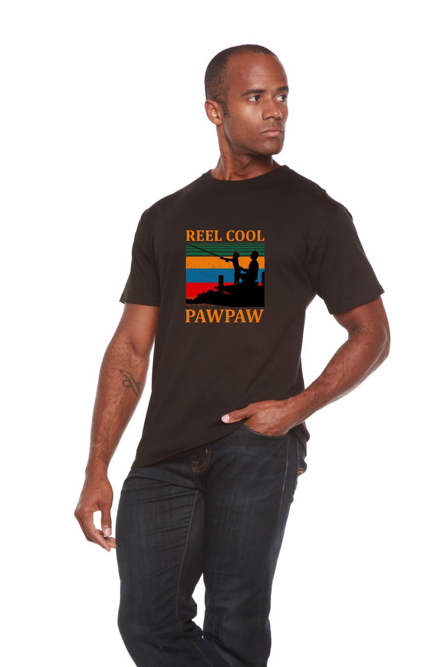Spun Bamboo Real Cool Pawpaw Men's Bamboo Viscose/Organic Cotton Short Sleeve Printed T-Shirt — alternative angle
