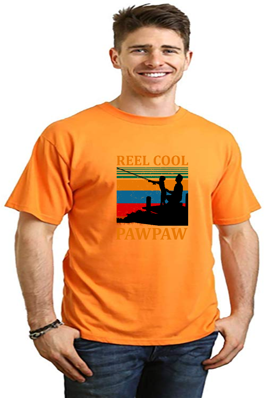 Spun Bamboo Real Cool Pawpaw Men's Bamboo Viscose/Organic Cotton Short Sleeve Printed T-Shirt — side view