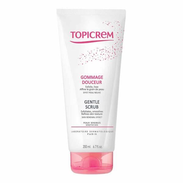 Topicrem Gentle Exfoliating Scrub for All Skin Types - Soap-Free, Jojoba Beads, 200ml