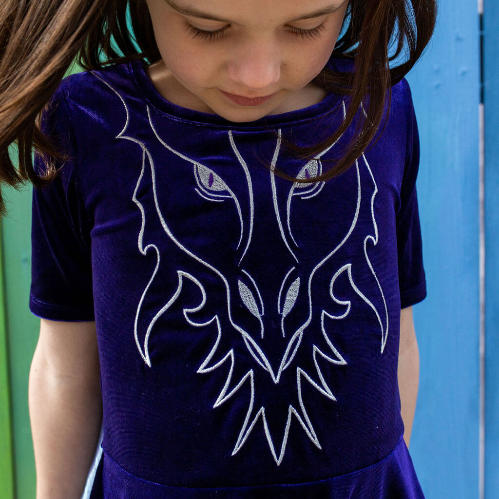 Princess Awesome & Boy Wonder Dragon Ballerina Style Short Sleeve Dress with Pockets and Detachable Wings — lifestyle worn / used context