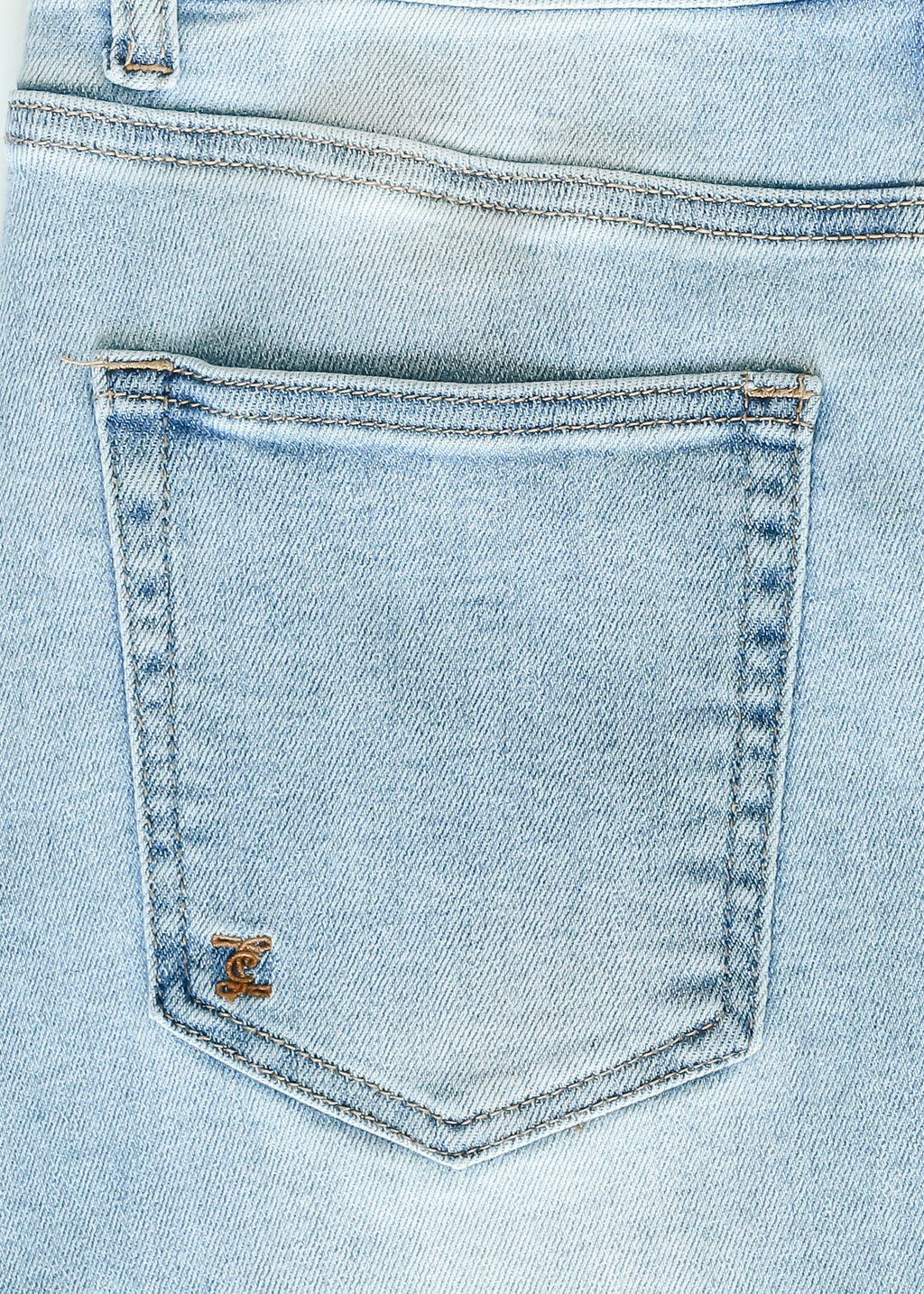 Inherit Co. Drew Raw Hem Midi Denim Skirt — main product shot