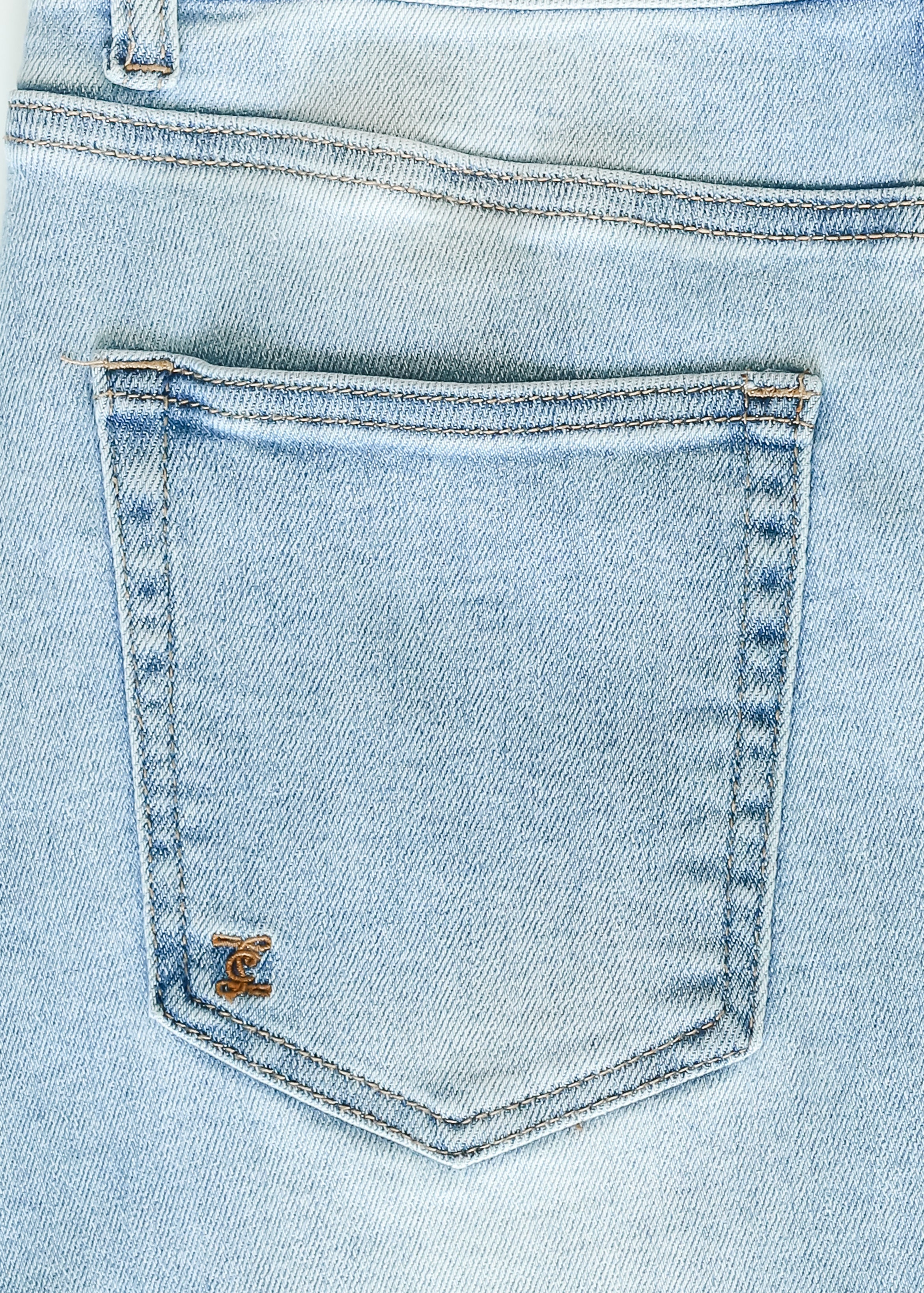 Inherit Co. Drew Raw Hem Midi Denim Skirt — main product shot