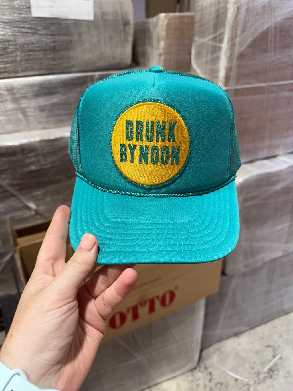 Wild Junkie Drunk By Noon Patch Trucker Hat — main product shot