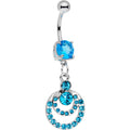 BodyCandy Aqua Gem Double Crescent Dangle Belly Ring — main product shot