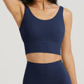 BLACKOUT BARBELL Omni Bra (Navy) — main product shot