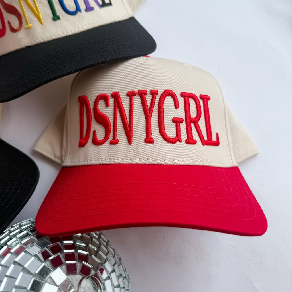Coco & Rho DSNYGRL - Trucker Hat — Coco & Rho branding close-up