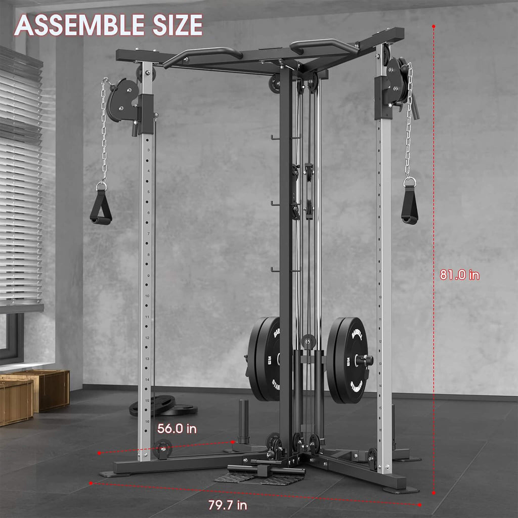Rovix Dual Pulley Cable Crossover Machine With Pull Up And LAT Bar (SAK98124) – SAKSBY WHOLESALE, view 4