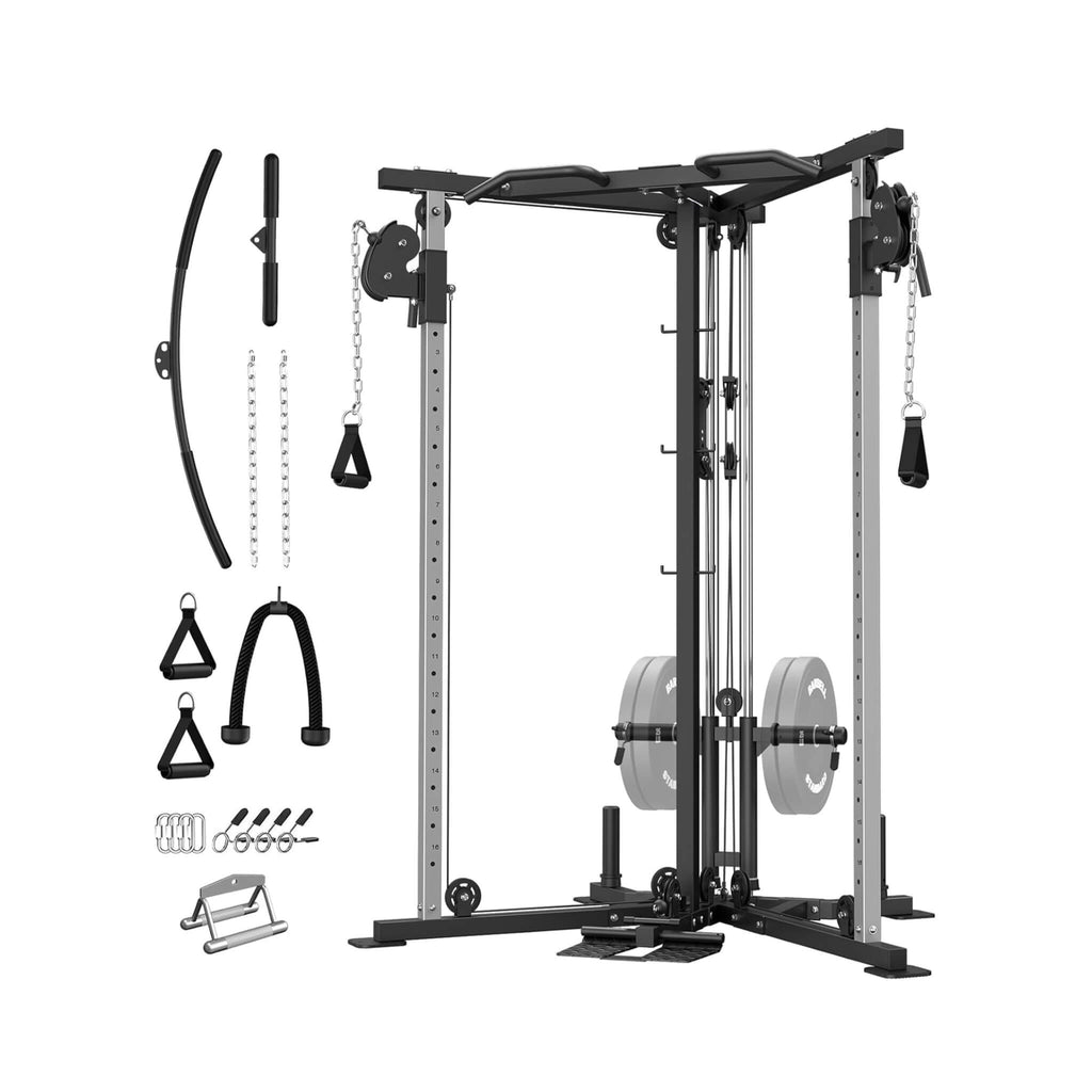 Rovix Dual Pulley Cable Crossover Machine With Pull Up And LAT Bar (SAK98124) – SAKSBY WHOLESALE
