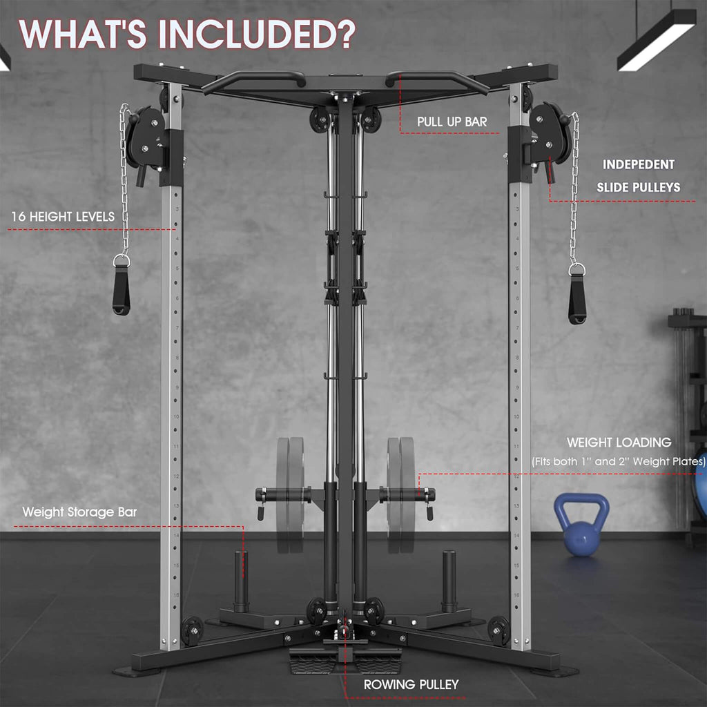 Rovix Dual Pulley Cable Crossover Machine With Pull Up And LAT Bar (SAK98124) – SAKSBY WHOLESALE, view 5