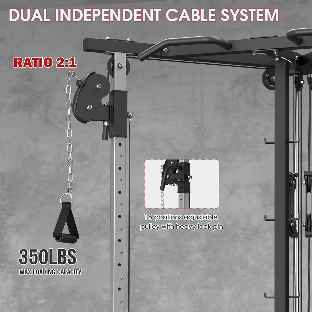 Rovix Dual Pulley Cable Crossover Machine With Pull Up And LAT Bar (SAK98124) – SAKSBY WHOLESALE, view 7