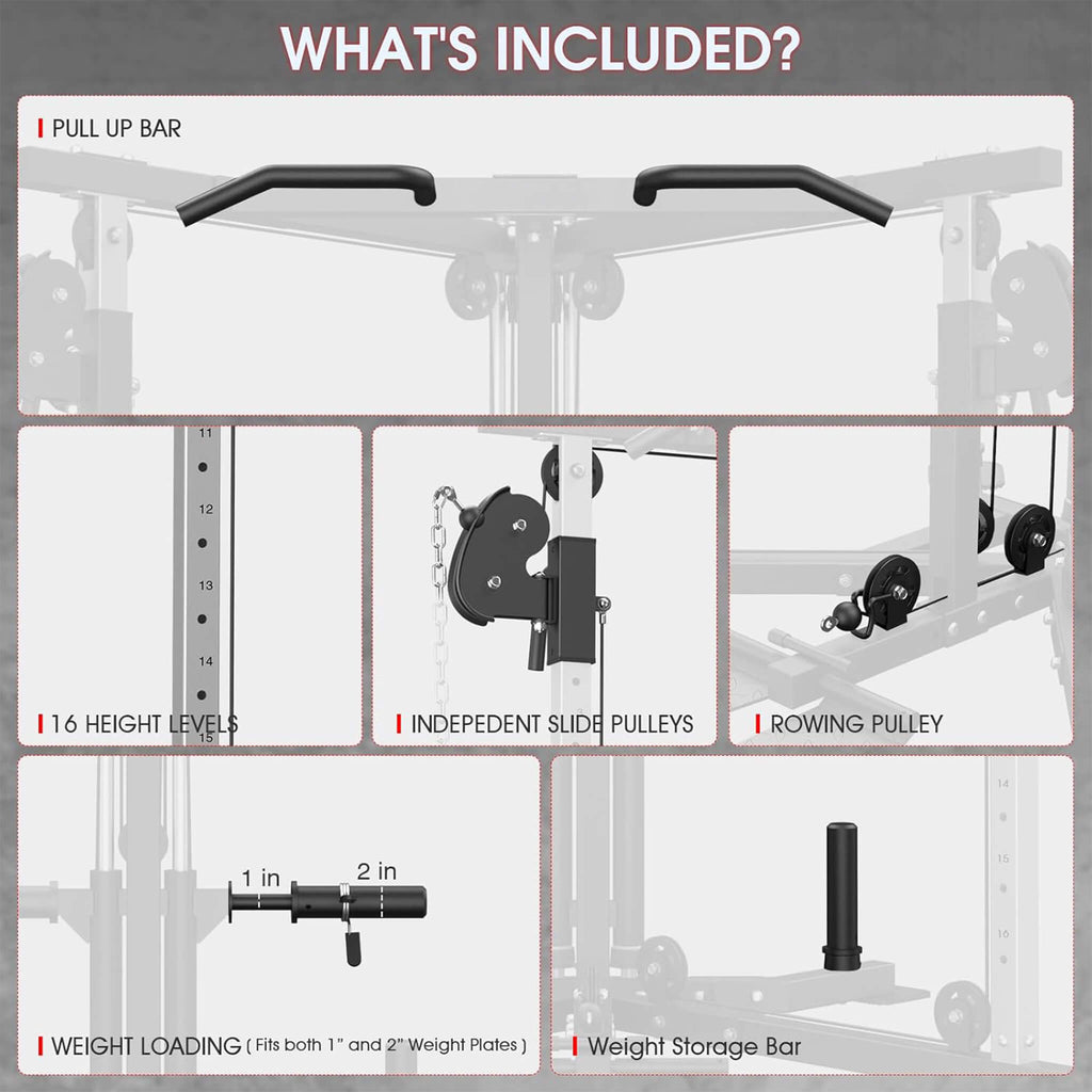 Rovix Dual Pulley Cable Crossover Machine With Pull Up And LAT Bar (SAK98124) – SAKSBY WHOLESALE, view 8
