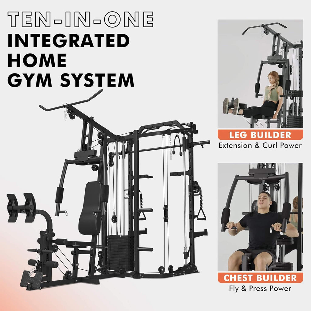 Rovix Dual Station Smith Machine With Cable Crossover Home Gym (SAK24079) – SAKSBY WHOLESALE, view 5