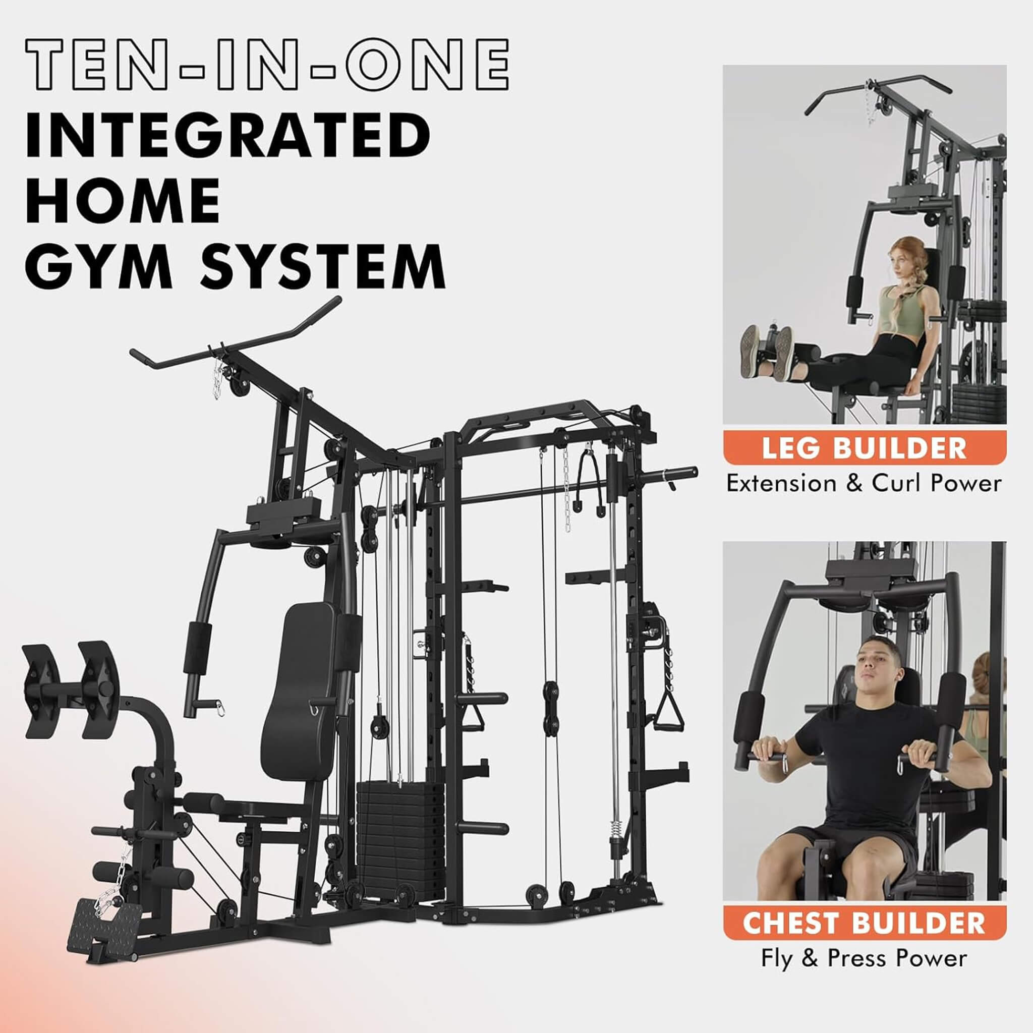 Rovix Dual Station Smith Machine With Cable Crossover Home Gym (SAK24079) – SAKSBY WHOLESALE, view 5