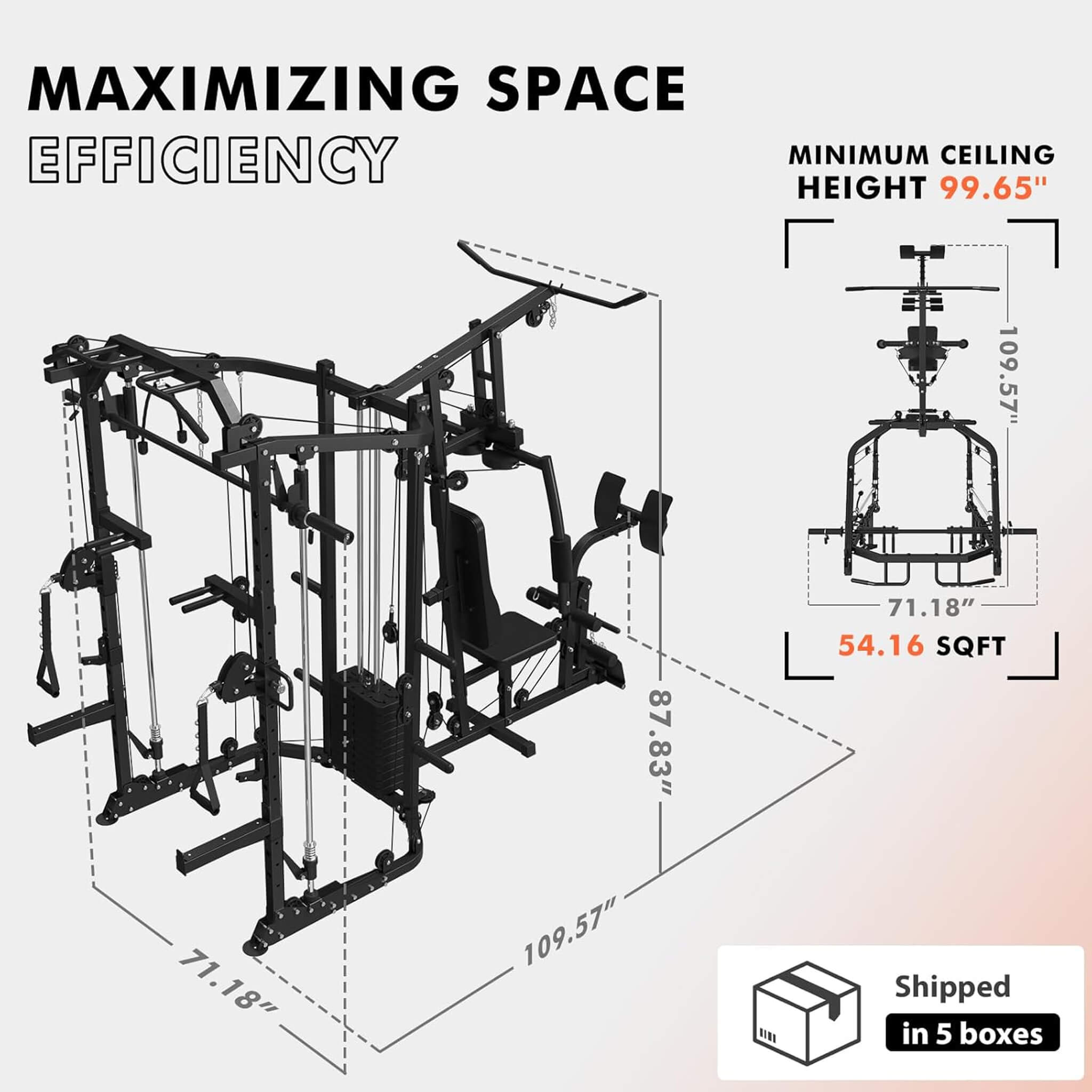 Rovix Dual Station Smith Machine With Cable Crossover Home Gym (SAK24079) – SAKSBY WHOLESALE, view 8