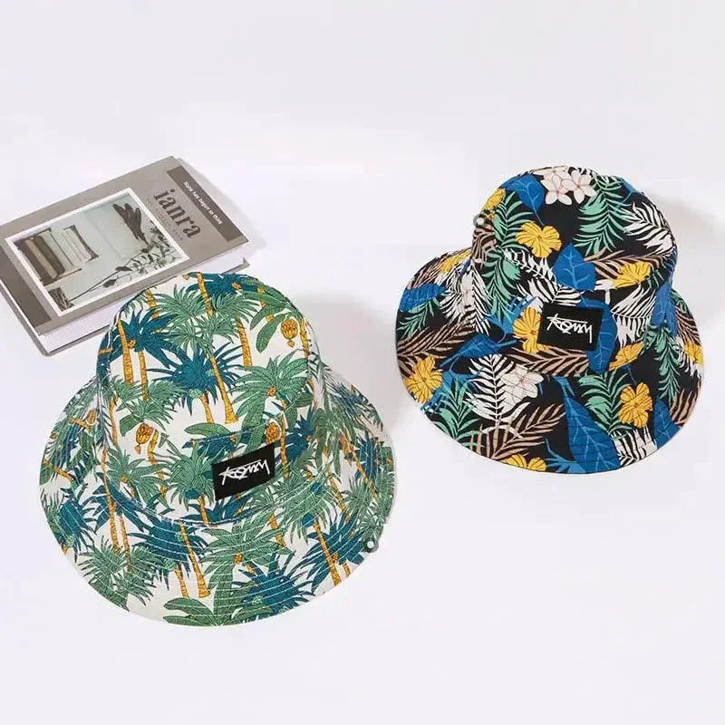 Tropical Vibes Dual-Style Men's Hawaiian Bucket Hat - Embrace Adventure in Every Season