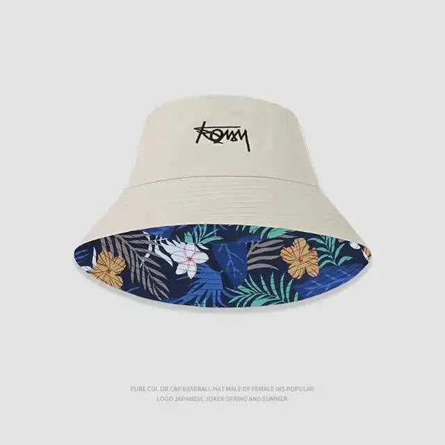 Tropical Vibes Dual-Style Men's Hawaiian Bucket Hat - Embrace Adventure in Every Season