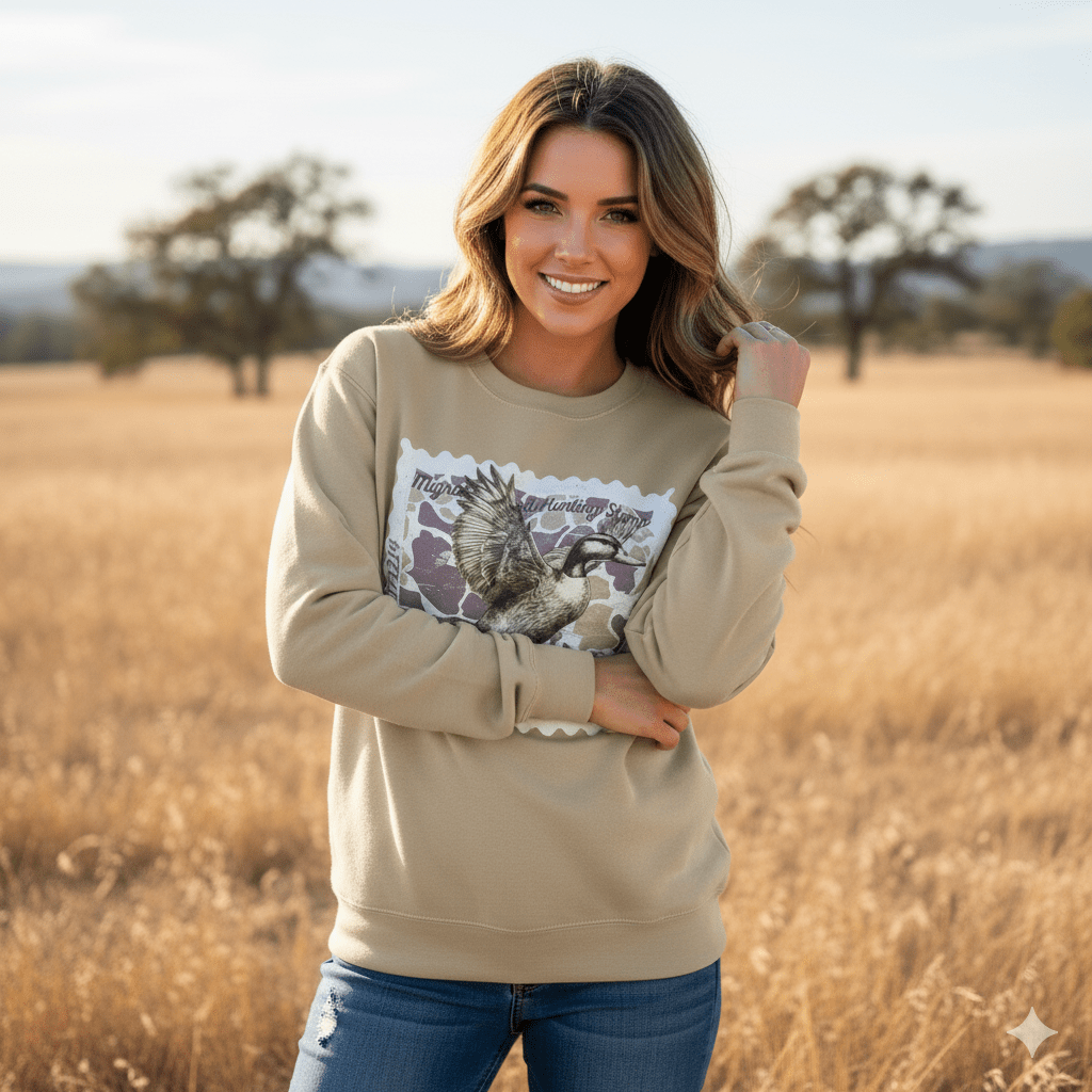 Wild Junkie Duck Stamp Graphic Sweatshirt — construction detail