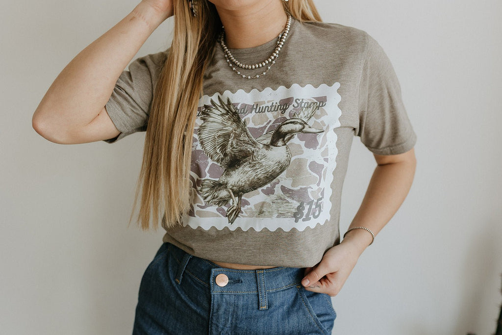 Wild Junkie Duck Stamp Graphic Tee — construction detail
