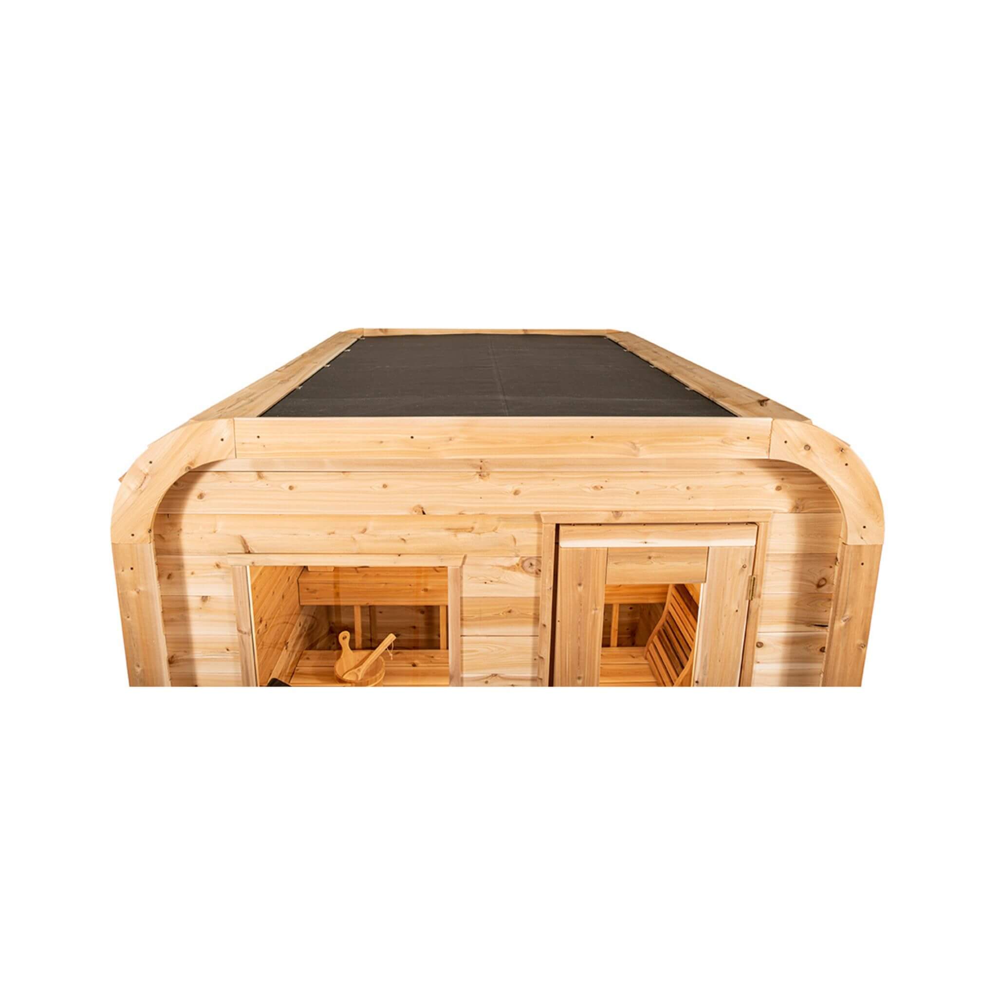 Dundalk Leisurecraft 4-Person Canadian Timber Luna Cube Sauna With Sloped Roof And Front Window [CTC22LU] (SAK96475) – SAKSBY
