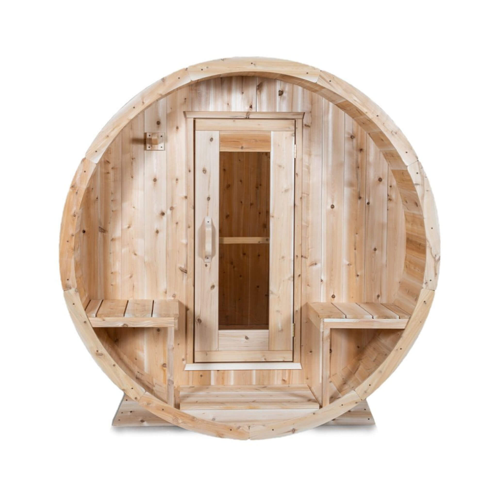 Dundalk Leisurecraft 4-Person Canadian Timber Serenity Barrel Sauna With Solid Wood Benches [CTC2245W] (SAK94862) – SAKSBY WH