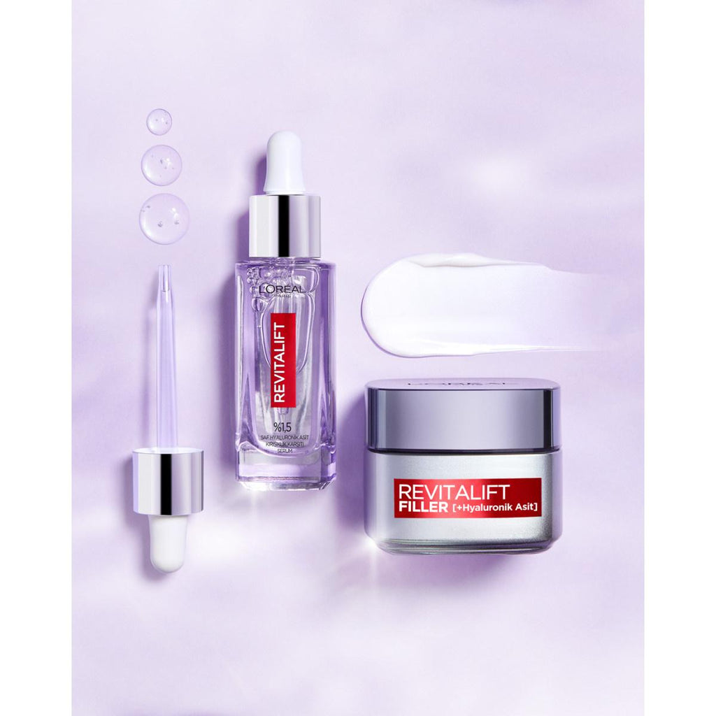 L'Oreal Paris Revitalift Filler Hyaluronic Acid Anti-Aging Day Cream: Intense Hydration, Wrinkle Filler & Skin Plumping for Youthful Radiance
