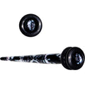 BodyCandy Black Acrylic Southwest Weave Straight Taper Set 3mm to 16mm — alternative angle