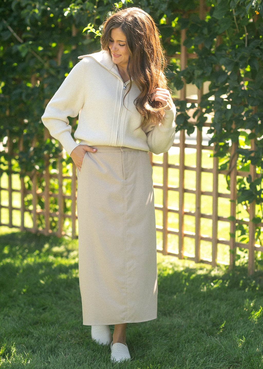 Inherit Co. Dylan Midi Trouser Skirt — color detail