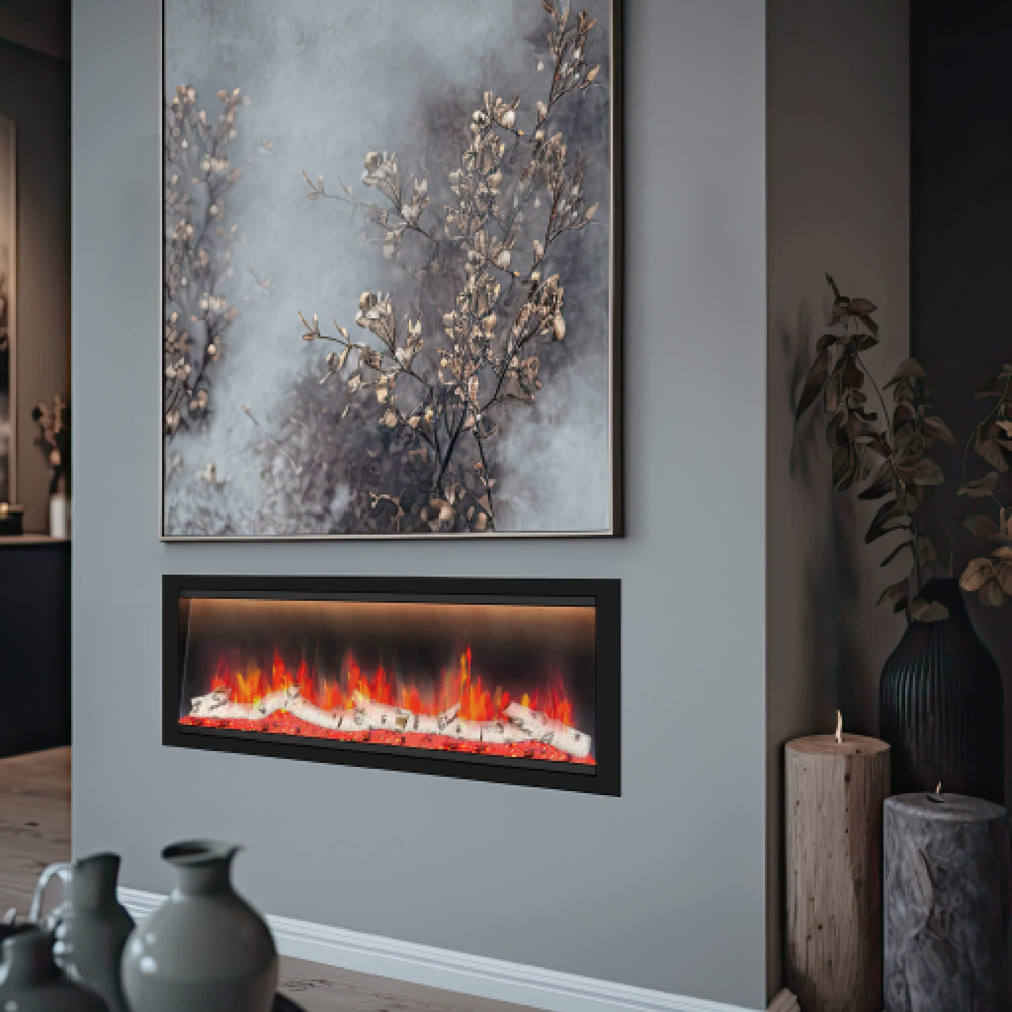 Dynasty Allegro 58-Inch Smart Linear Electric Fireplace With Heater Timer Settings [DY-BFM58] (SAK23948) – SAKSBY WHOLESALE, 