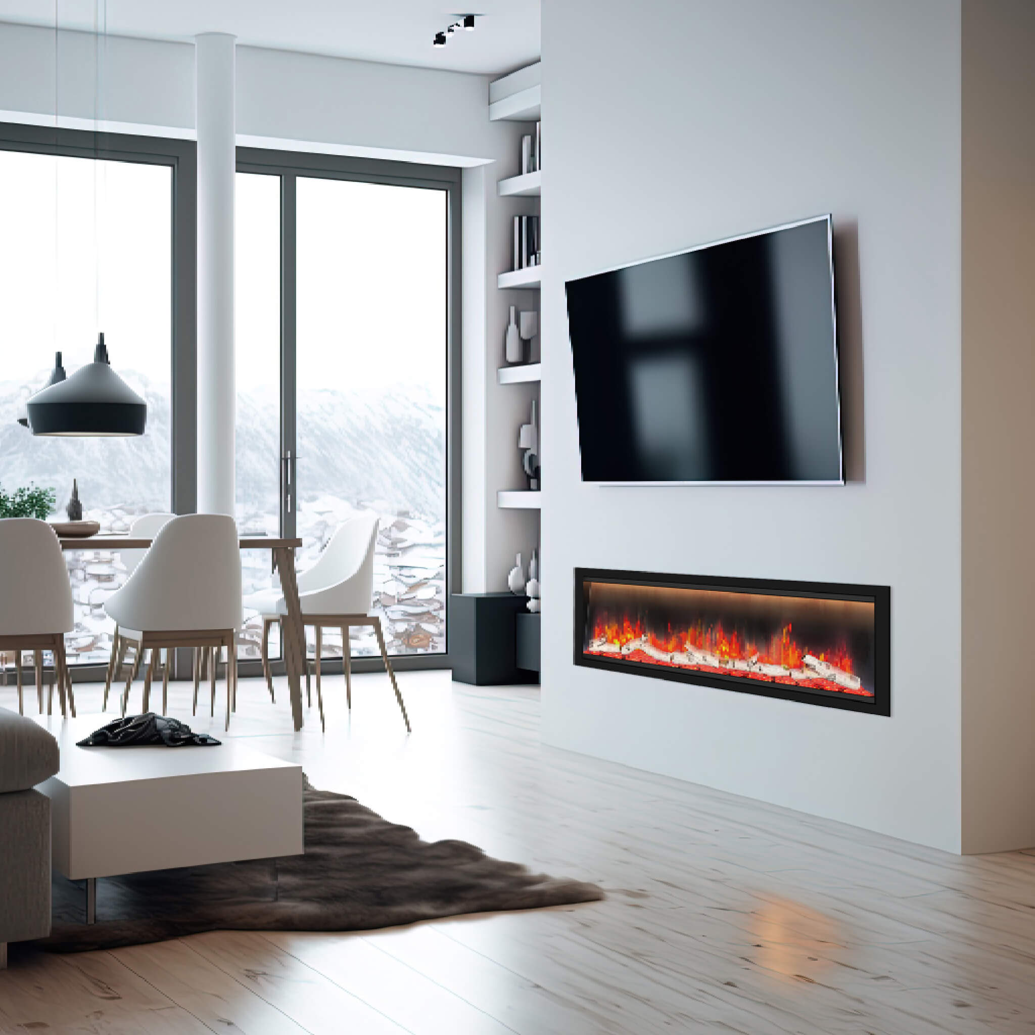 Dynasty Allegro 68-Inch Smart Linear Electric Fireplace With Remote Control [DY-BFM68] (SAK87415) – SAKSBY WHOLESALE, view 3