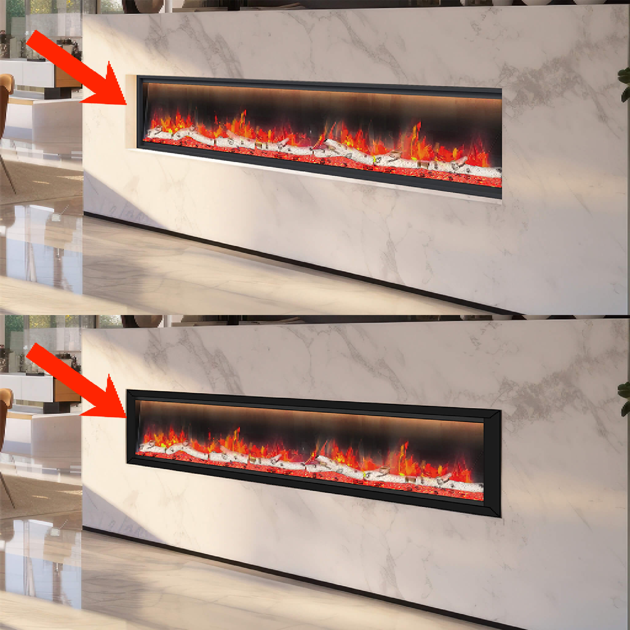 Dynasty Allegro 58-Inch Smart Linear Electric Fireplace With Heater Timer Settings [DY-BFM58] (SAK23948) – SAKSBY WHOLESALE, 