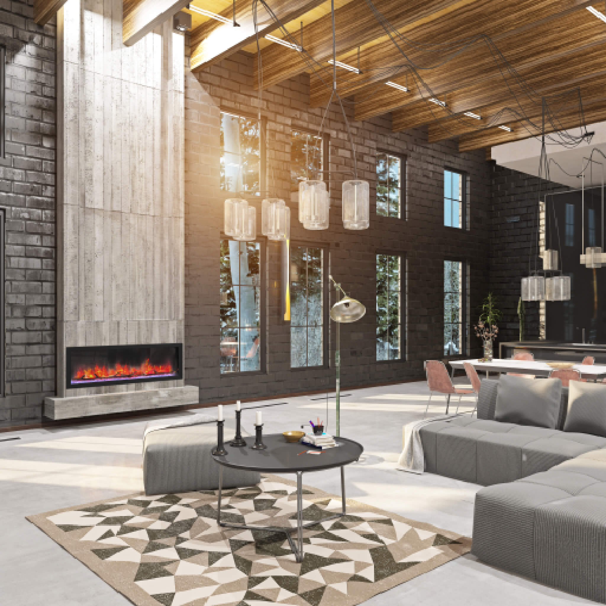 Dynasty Cascade 52-Inch Recessed Smart Linear Electric Fireplace With Dynasty App [DY-BTX52] (SAK73485) – SAKSBY WHOLESALE, v