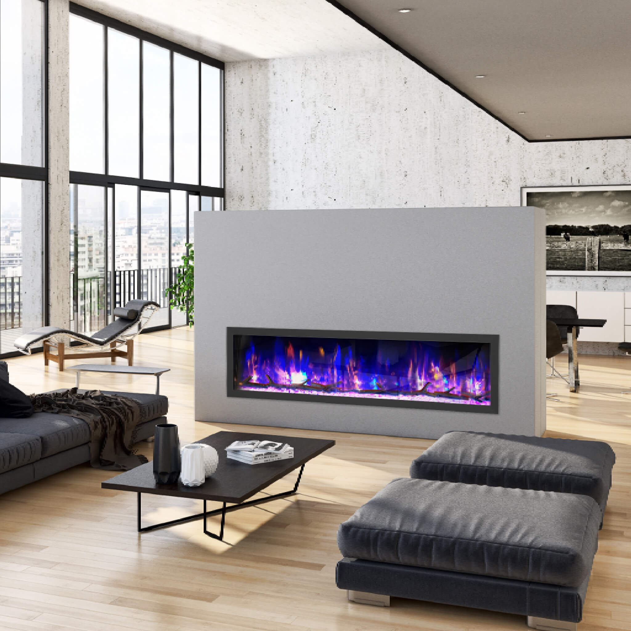 Dynasty Cascade 74-Inch Smart Linear Electric Fireplace [DY-BTX74] (SAK61984) – SAKSBY WHOLESALE, view 9